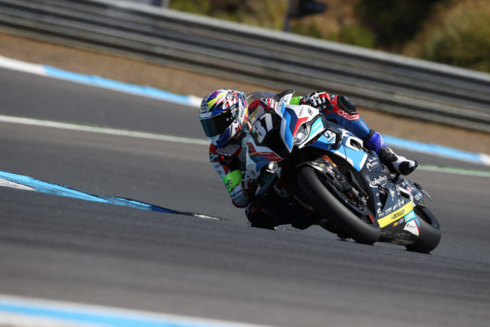 Markus Reiterberger on the factory BMW Motorrad Motorsport #37 BMW M 1000 RR at Estoril. Photo courtesy BMW.
