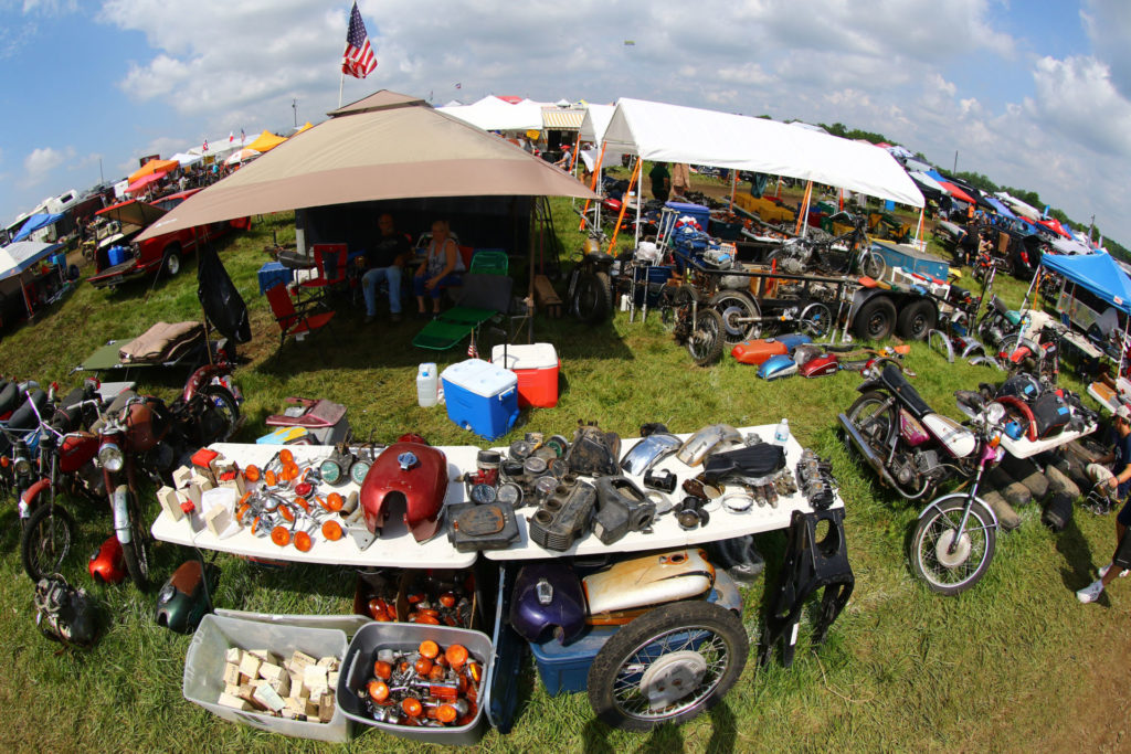 Part of the giant swap meet at AMA Vintage Days at Mid-Ohio, as seen in 2019. Photo courtesy AMA.