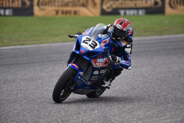 Teenager Alex Dumas won both Canadian Superbike races during the 2021 season opener at Calabogie. Photo by Anik Sanfacon.