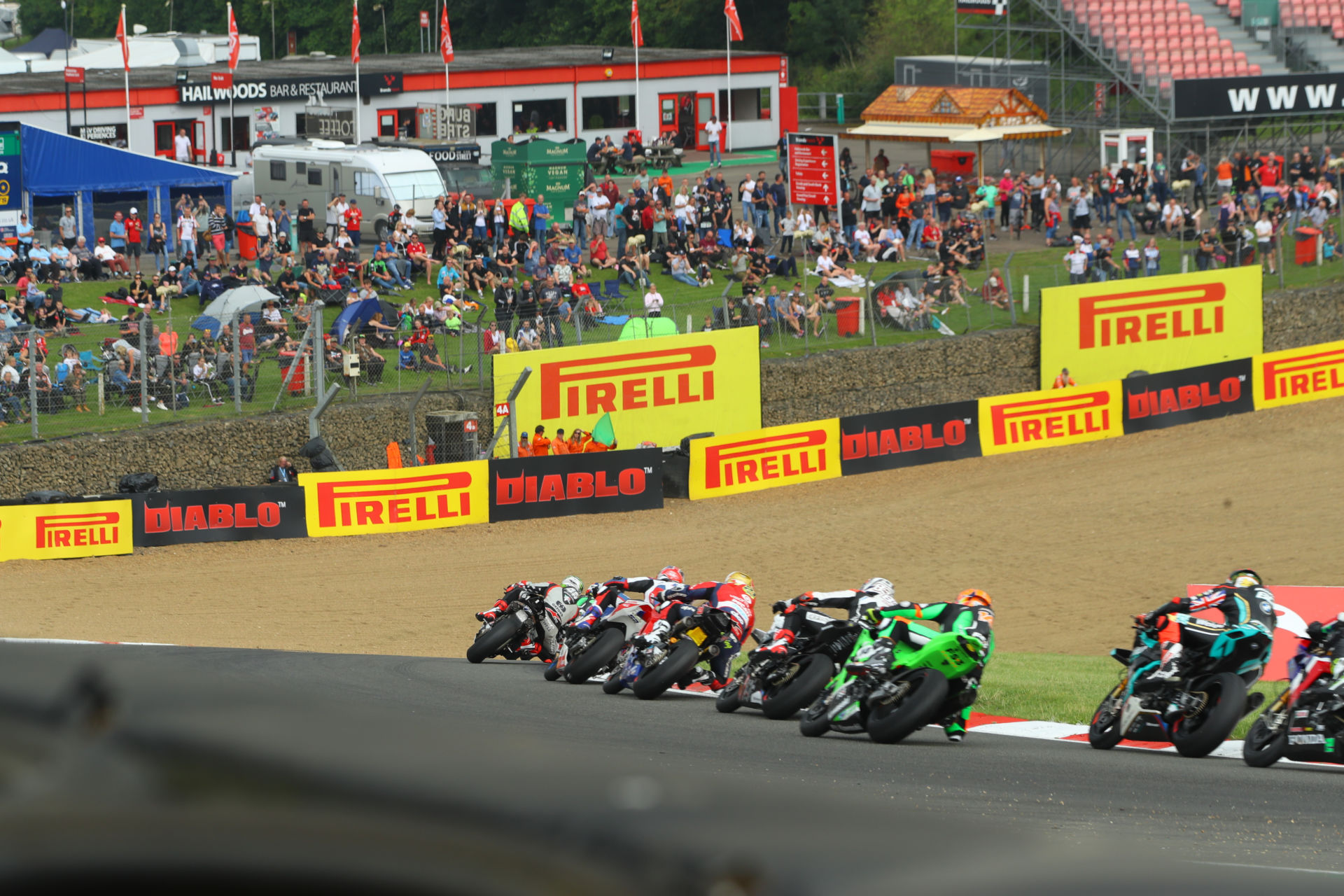 Action from a British Superbike race at Brands Hatch. Photo courtesy MSVR.