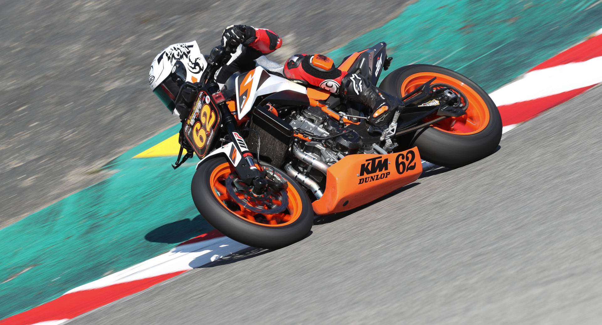 Andy DiBrino (62) at speed on his KTM 890 Duke R. Photo by Brian J. Nelson.