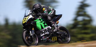 N2-sponsored MotoAmerica Junior Cup racer Blake Davis (22). Photo by Brian J. Nelson, photo courtesy N2 Track Days.
