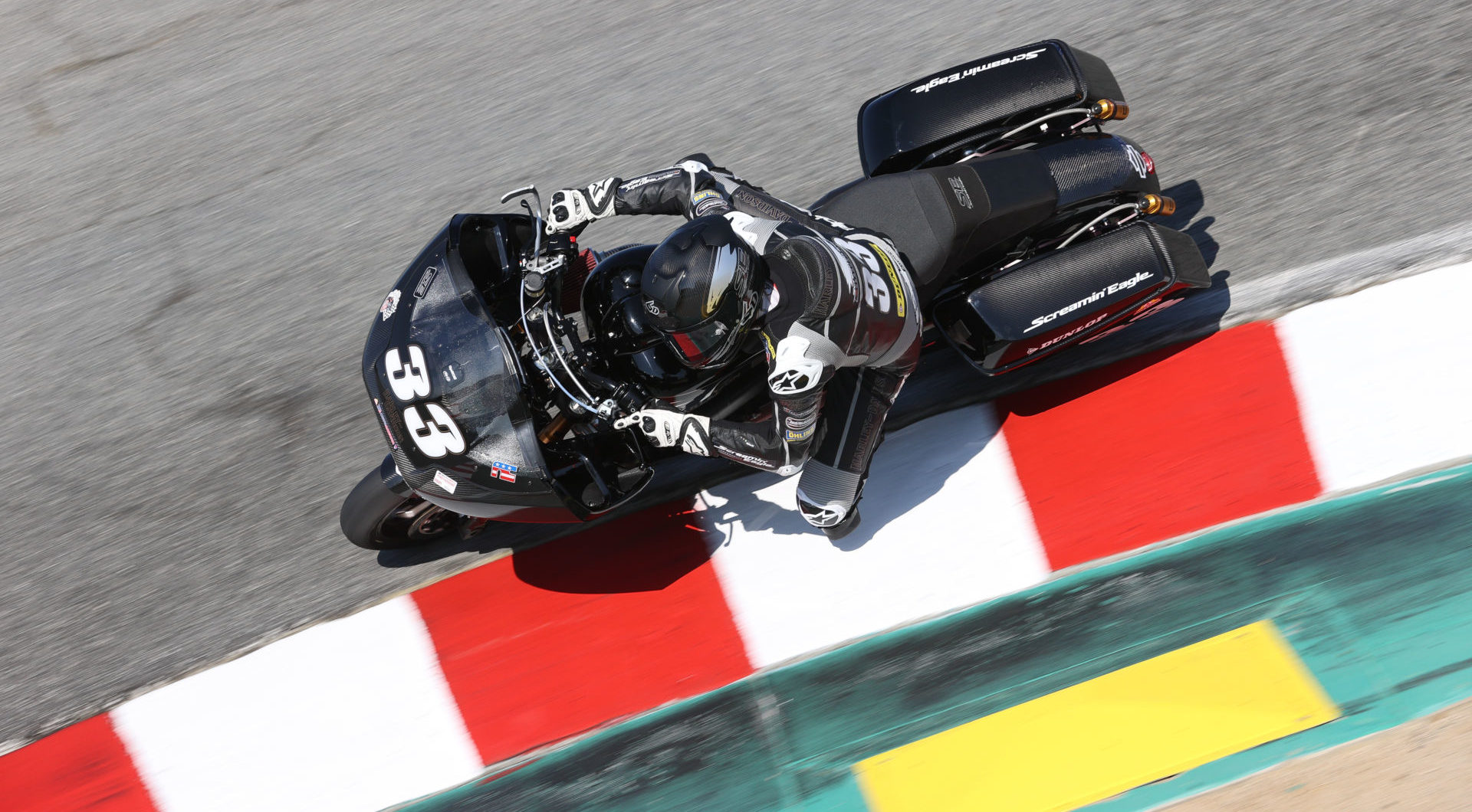 Kyle Wyman (33) on his Screamin' Eagle Harley-Davidson Road Glide at Laguna Seca. Photo by Brian J. Nelson.