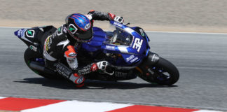Jake Gagne (32) at speed at WeatherTech Raceway Laguna Seca. Photo by Brian J. Nelson.