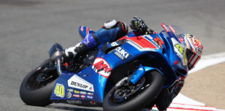 Sean Dylan Kelly (40) at speed at Laguna Seca. Photo by Brian J. Nelson.