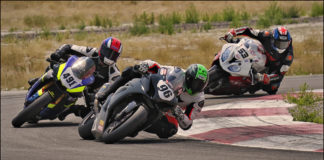 Michael Bradshaw (93) leads Tyler Jones (491) and Bill Davis (53) during UtahSBA’s King of the Mountain Race held at Utah Motorsports Campus. Photo by Steve Midgley, courtesy UtahSBA.