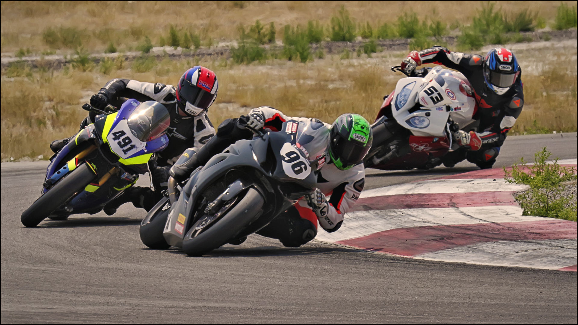 Michael Bradshaw (93) leads Tyler Jones (491) and Bill Davis (53) during UtahSBA’s King of the Mountain Race held at Utah Motorsports Campus. Photo by Steve Midgley, courtesy UtahSBA.