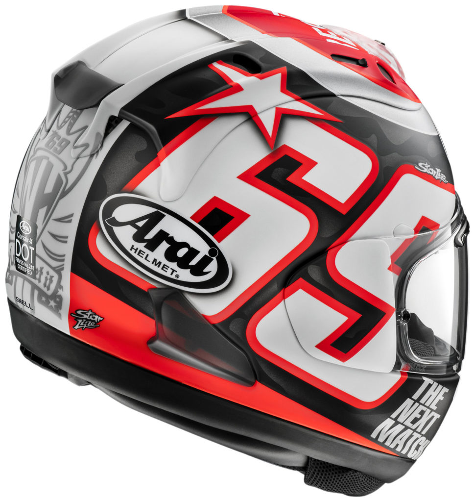 An Arai Nicky Reset Corsair-X helmet. Photo courtesy Arai.