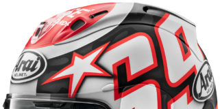 An Arai Nicky Reset Corsair-X helmet. Photo courtesy Arai.