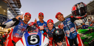 The winning team at Estoril included Mike De Meglio, Josh Hook, and Yuki Takahashi. Photo courtesy EWC.