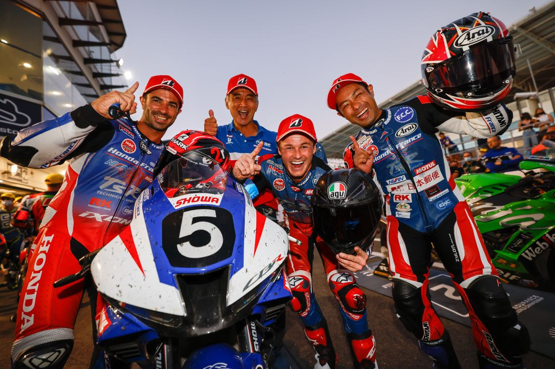 The winning team at Estoril included Mike De Meglio, Josh Hook, and Yuki Takahashi. Photo courtesy EWC.