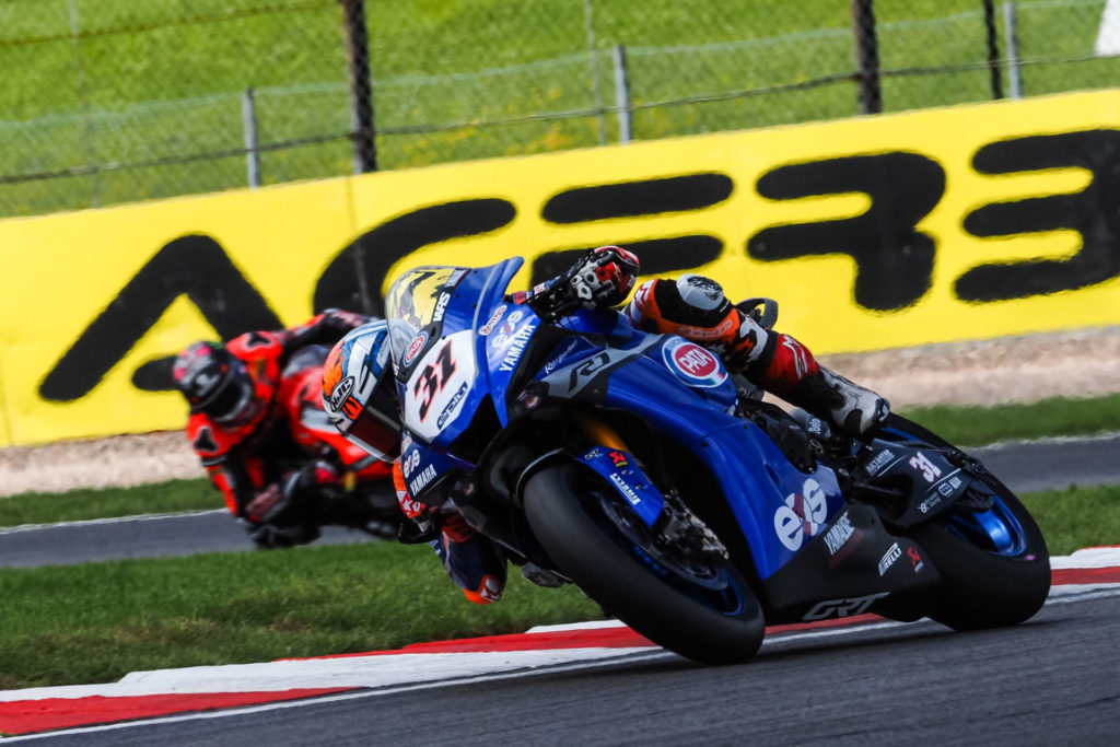 Garrett Gerloff (31) holds a lead over Scott Redding. Photo courtesy Dorna WorldSBK Press Office.