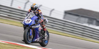 Garrett Gerloff (31) in action at Donington Park. Photo courtesy GRT Yamaha.