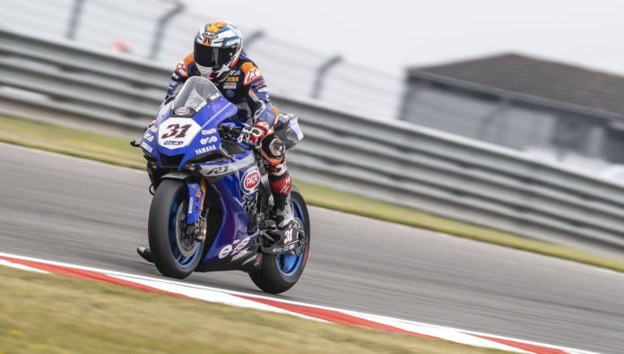 Garrett Gerloff (31) in action at Donington Park. Photo courtesy GRT Yamaha.