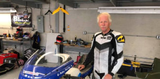 Jim Doyle and his vintage BMW racebike. Photo courtesy Jim Doyle.