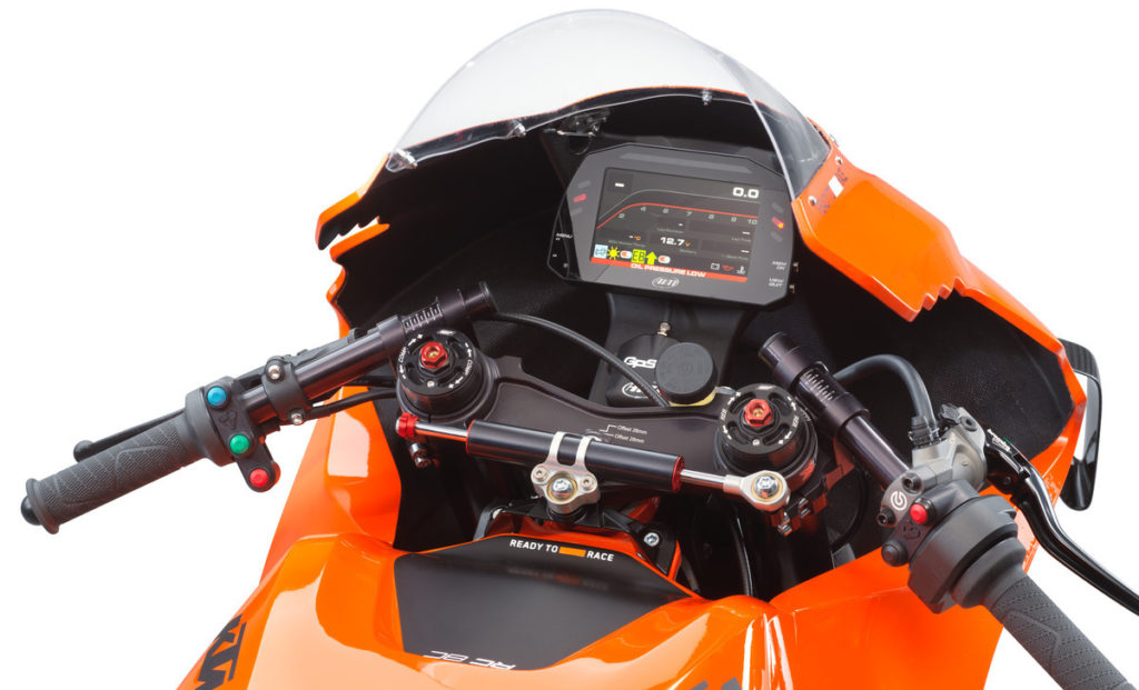 The cockpit of a KTM RC 8C. Photo courtesy KTM.