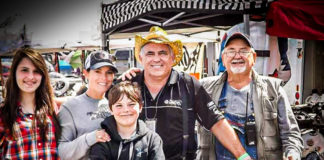 Luke Conner (second from right) with his family. Photo courtesy Conner family and AHRMA.