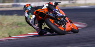 MotoAmerica Junior Cup competitor Tyler Scott in action during testing at Brainerd. Photo by Brian J. Nelson.