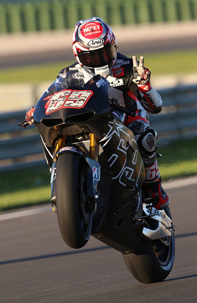 The late Nicky Hayden (69) during off-season testing. Photo courtesy Arai.