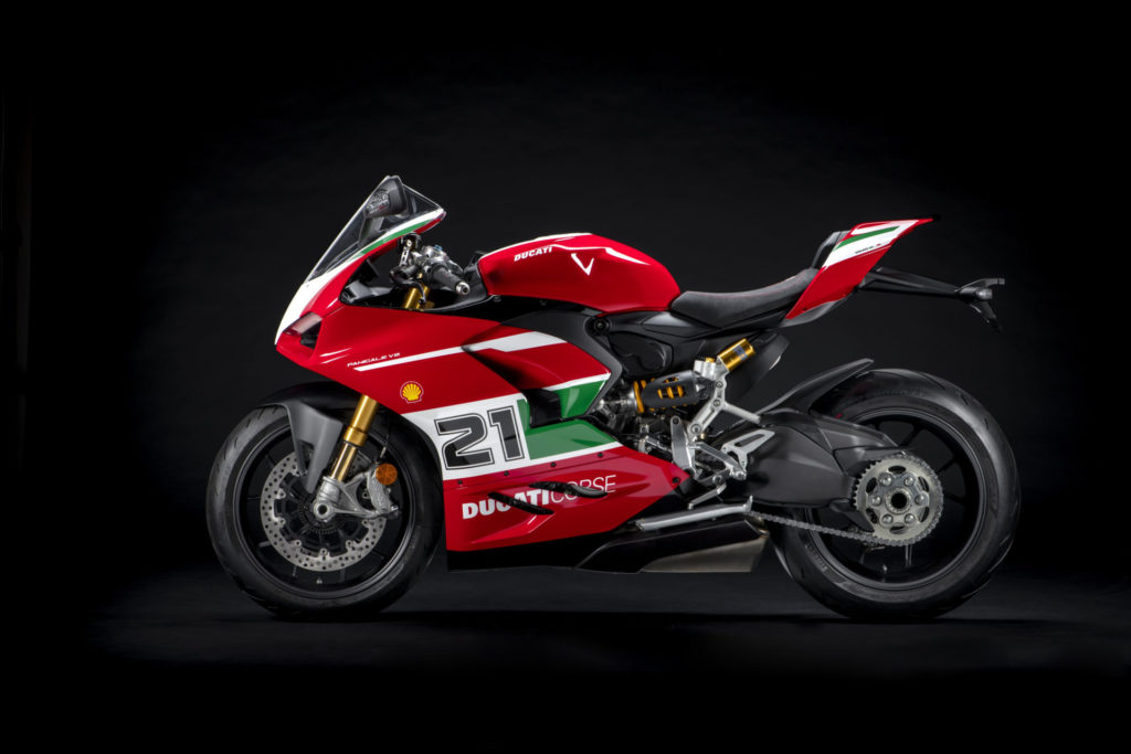 A Ducati Panigale V2 Bayliss 1st Championship 20th Anniversary edition motorcycle. Photo courtesy Ducati.