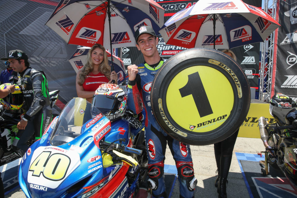 Sean Dylan Kelly won his seventh Supersport race of the season Sunday at Laguna Seca. Photo by Brian J. Nelson, courtesy MotoAmerica.