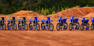 Yamaha's 2022 motocross model lineup. Photo courtesy Yamaha Motor Corp., U.S.A.