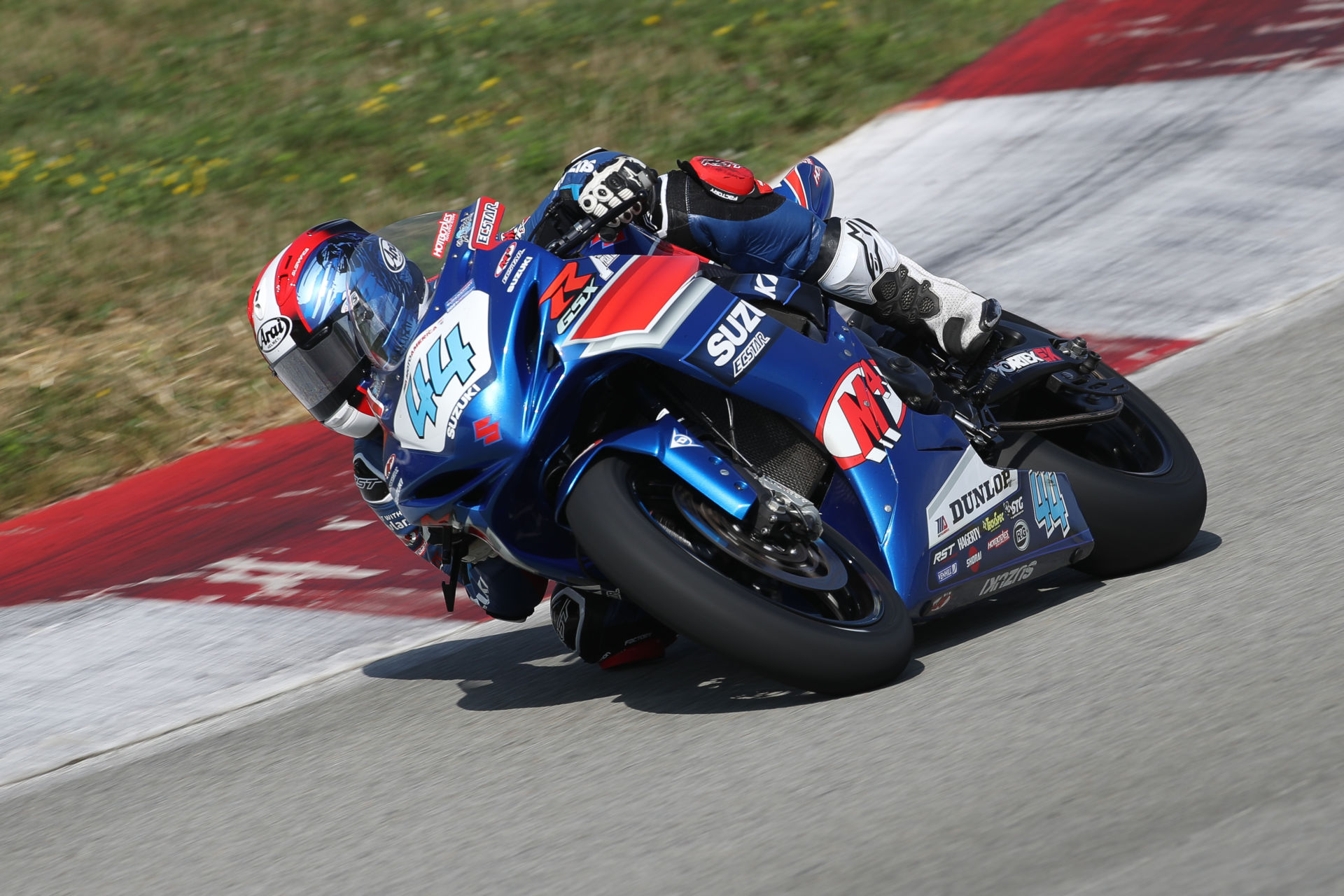 Sam Lochoff (44) rode a strong race and delivered two top-five finishes in Pittsburgh, PA. Photo by Brian J. Nelson, courtesy Suzuki Motor USA, LLC.
