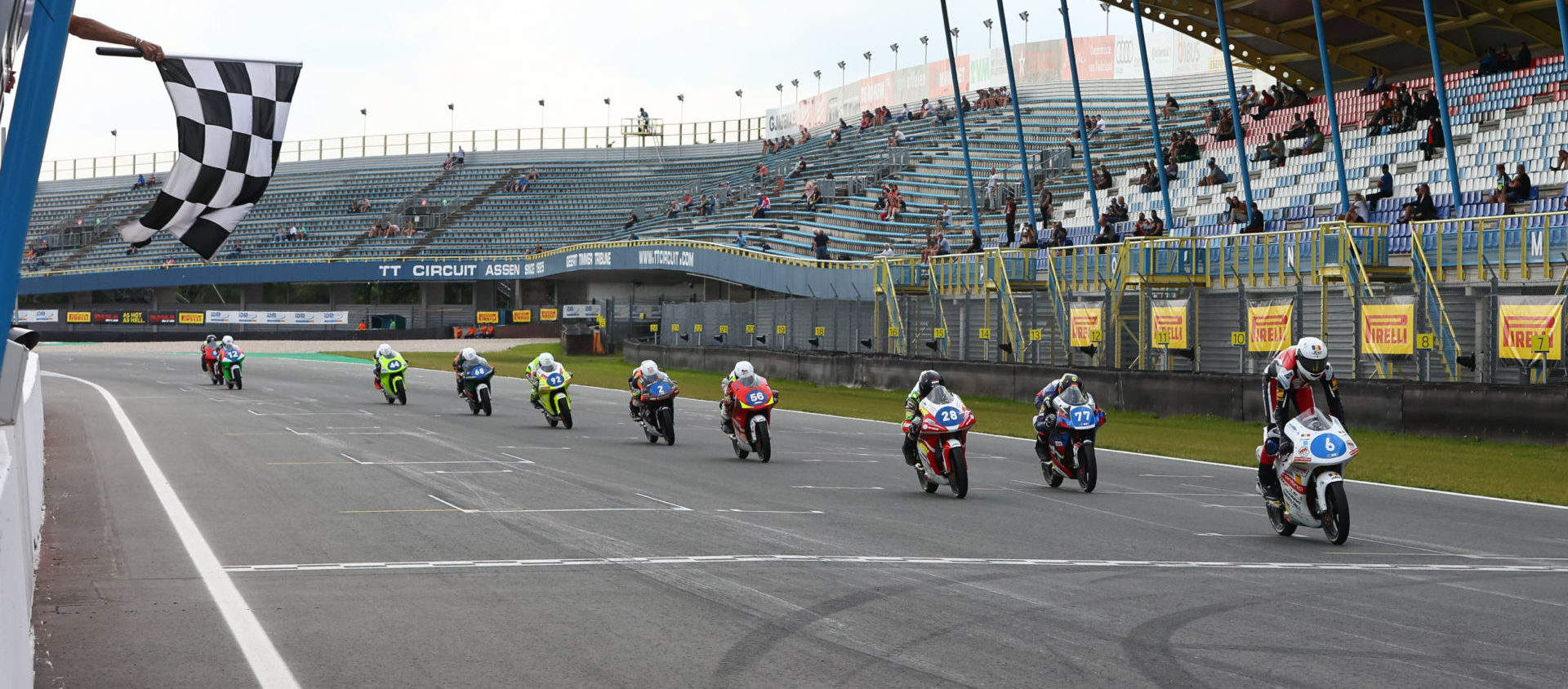 Jacopo Adrian Hosciuc (6) won Northern Talent Cup Race Two at Assen. Photo courtesy Dorna.