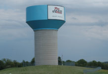 The iconic water tower at Pittsburgh International Race Complex in Wampum, Pennsylvania. Photo by David Swarts.
