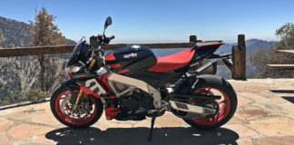 The 2021 Aprilia Tuono V4 Factory is aimed at more aggressive street and track riders. Photo by Michael Gougis.