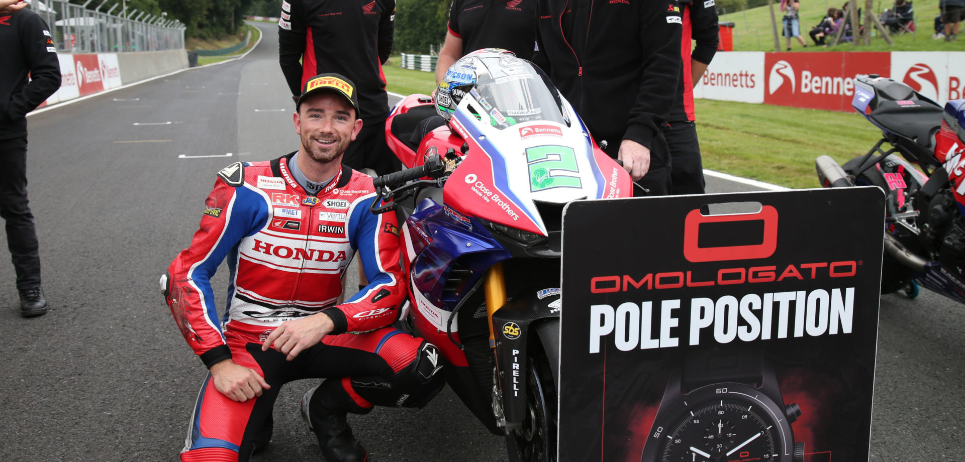 Glenn Irwin (far left) and crew. Photo courtesy Honda Racing UK.