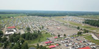 An aerial view of Mid-Ohio Sports Car Course during AMA Vintage Motorcycle Days 2021. Photo courtesy AMA.