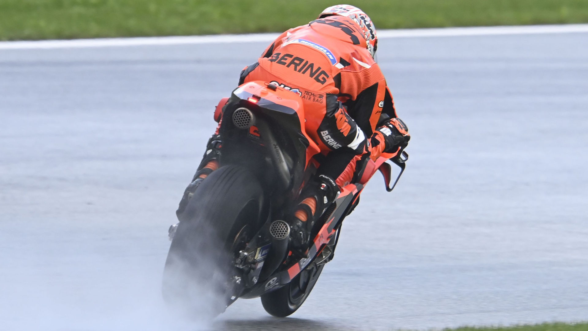 Iker Lecuona in action in the wet. Photo courtesy KTM Factory Racing Tech3.