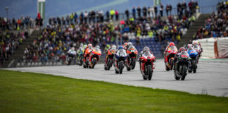 Action from the MotoGP race August 8 at the Red Bull Ring, in Austria. Photo courtesy Monster Energy Yamaha.