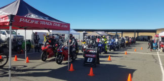 Riders prepare to go out on track during a Pacific Track Time track day at Thunderhill Raceway Park. Photo courtesy Pacific Track Time.