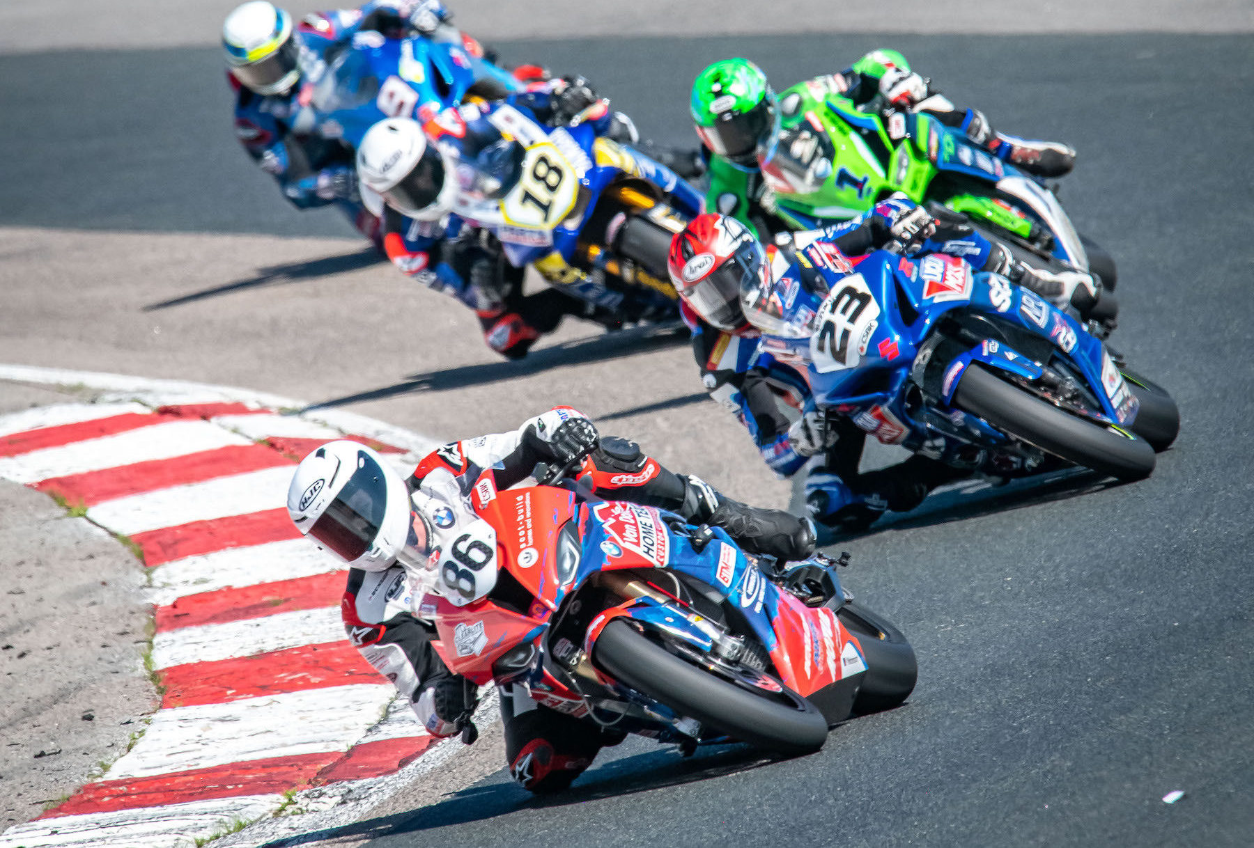 Ben Young (86) leads Alex Dumas (23), Jordan Szoke (1), Tomas Casas (18), and Trevor Daley (9). Photo by Tim McGill, courtesy Ben Young Racing.