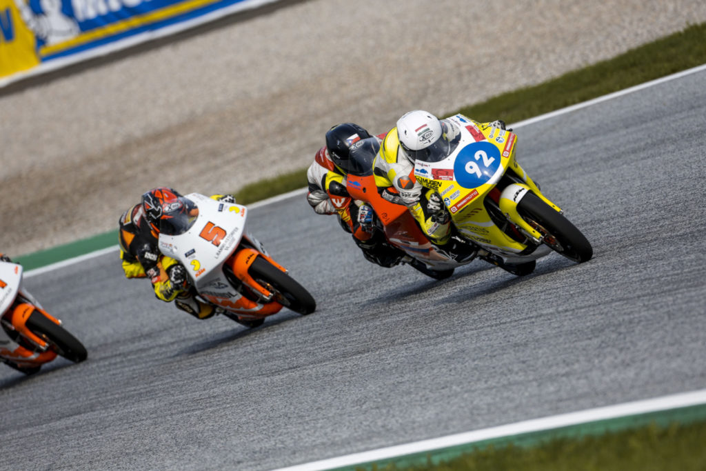 Rossi Moor (92) during Northern Talent Cup Race Two in Austria. Photo courtesy Dorna.