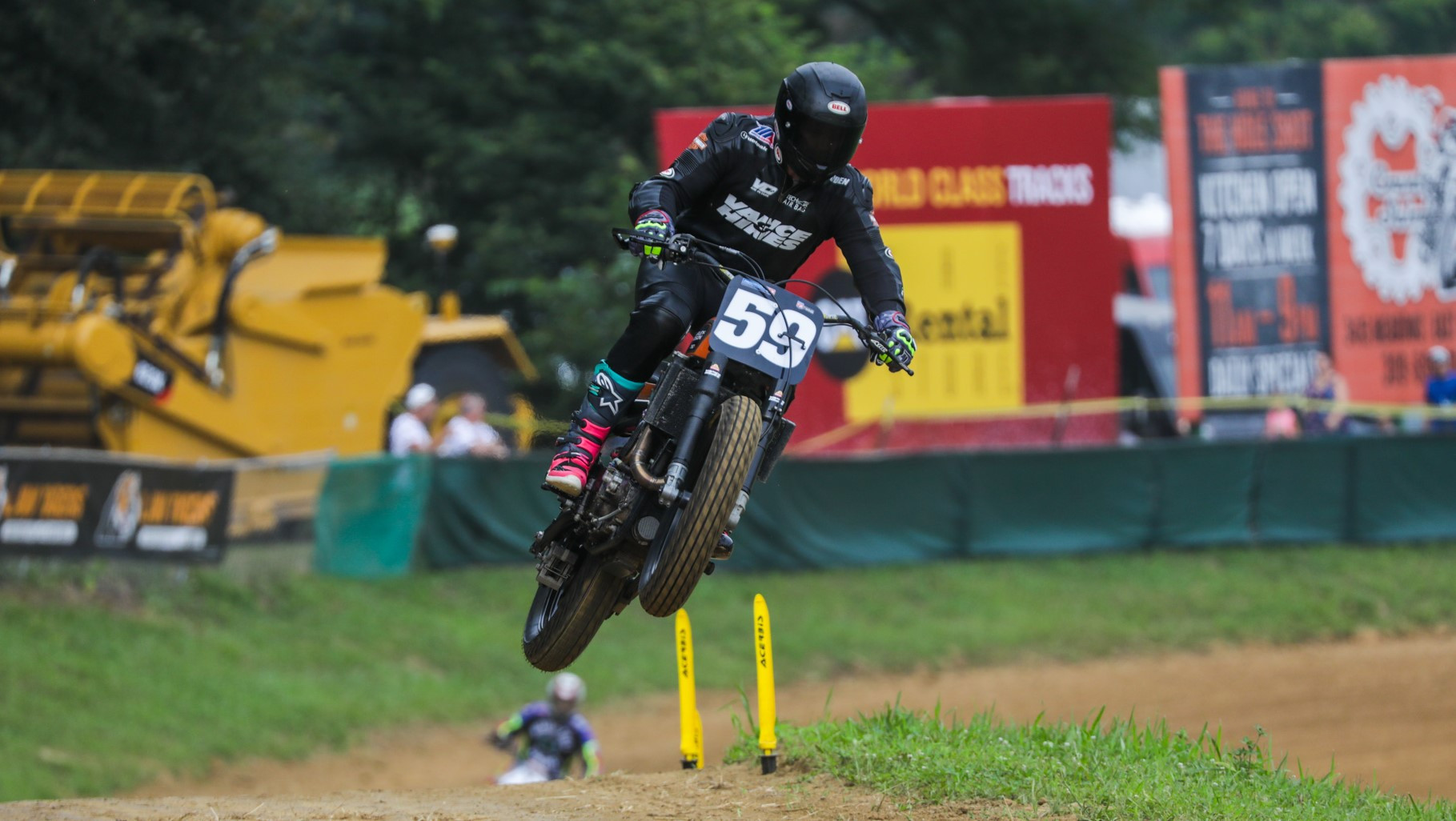 Hayden Gillim (59) in action on a Vance & Hines-backed Harley-Davidson at the Peoria TT. Photo by Scott Hunter, courtesy AFT.