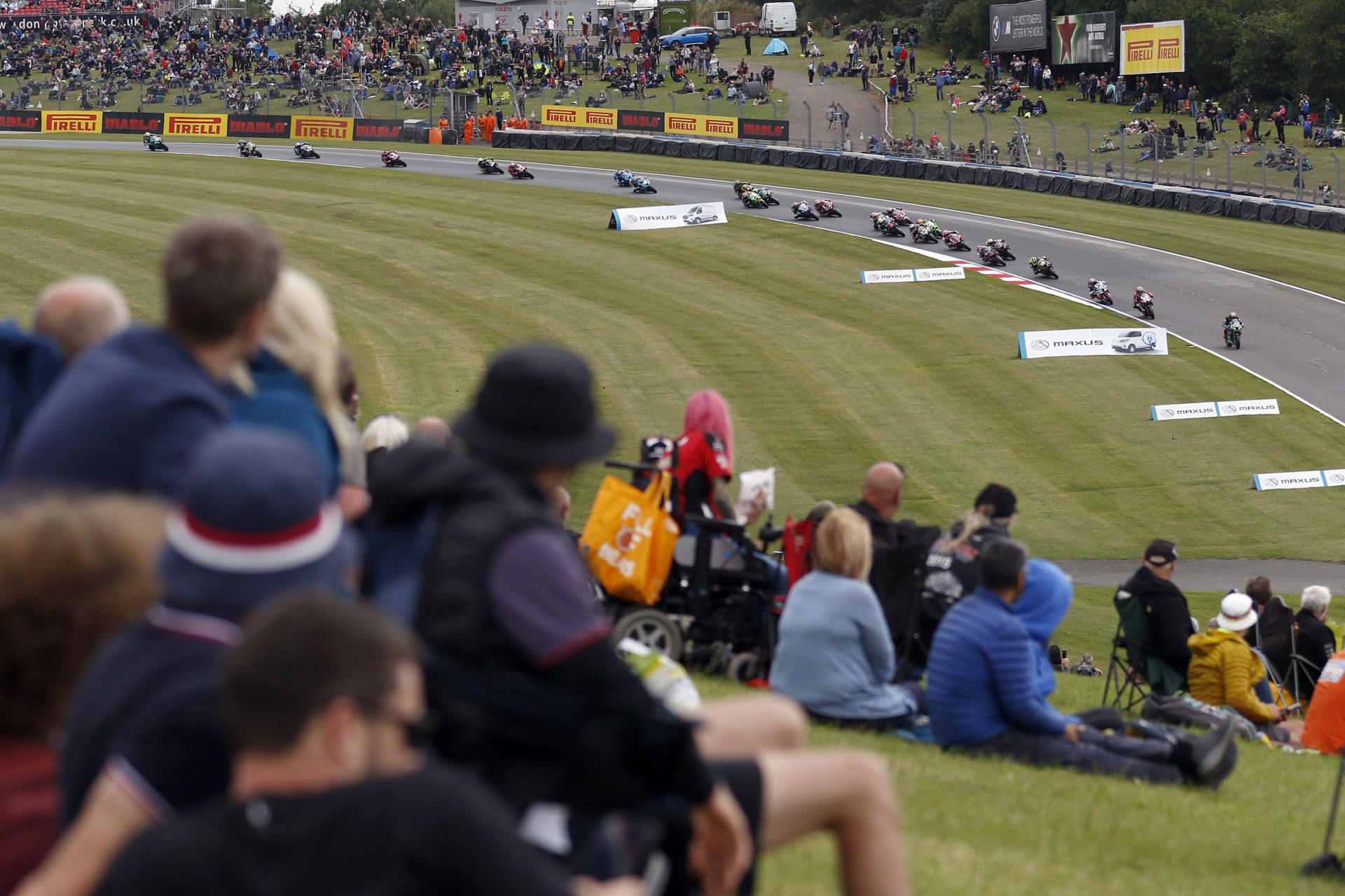 The start of a British Superbike race Sunday at Donington Park. Photo courtesy MSVR.