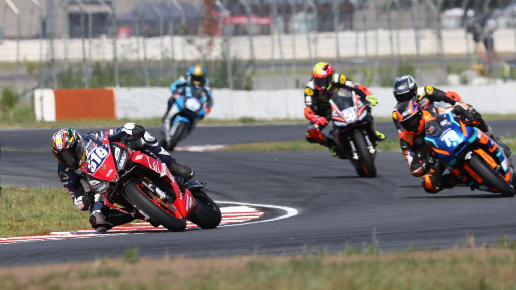 Anthony Mazziotto (516) won his first career MotoAmerica Twins Cup race at Brainerd International Raceway. Photo by Brian J. Nelson.