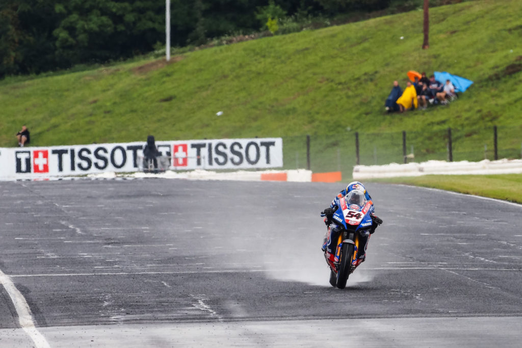 Toprak Razgatlioglu (54) was fastest overall in World Superbike free practice Friday at Autodrom Most. Photo courtesy Dorna.