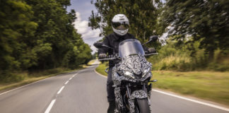 A Triumph Tiger Sport 660 prototype being testing on a public road. Photo courtesy Triumph.