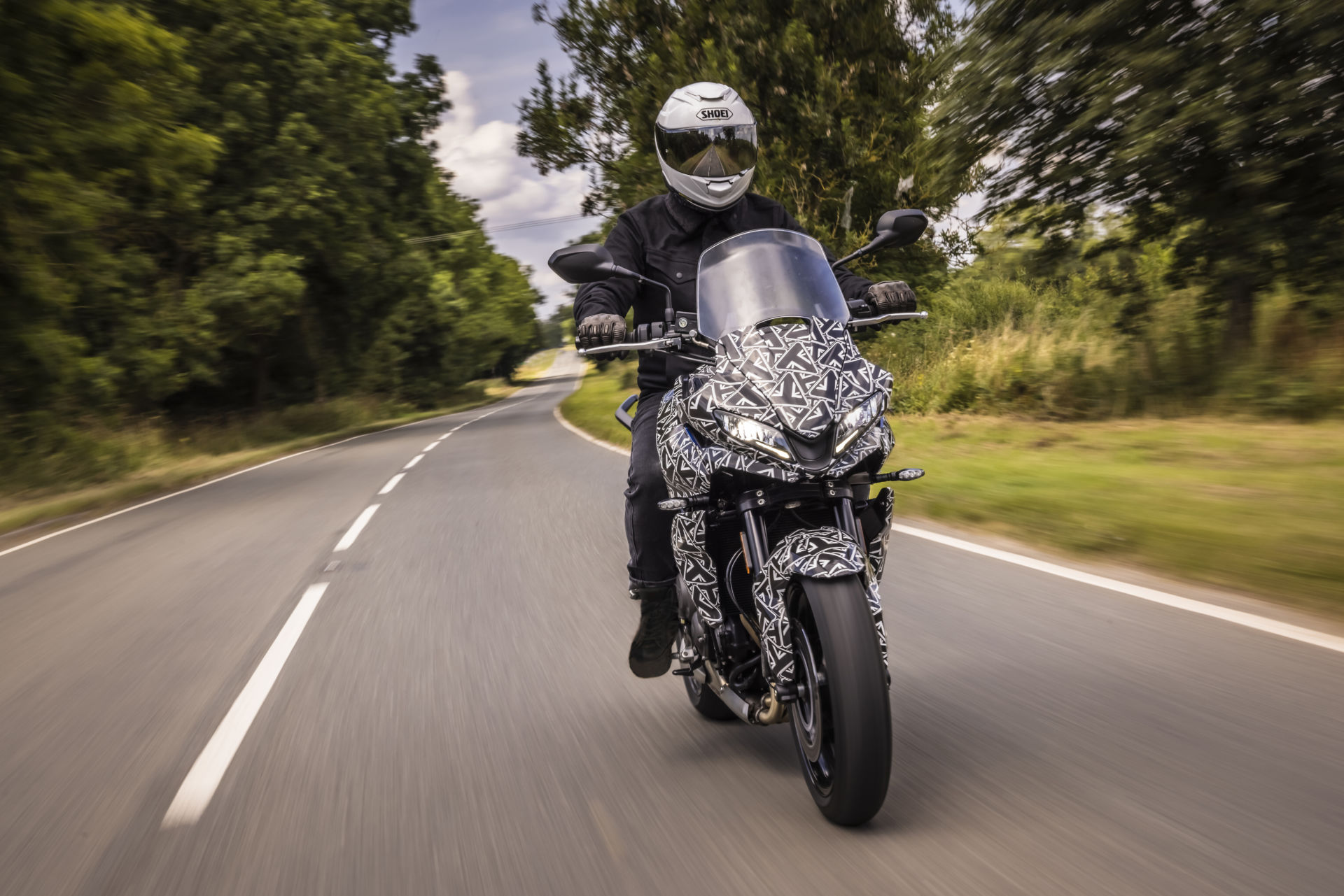 A Triumph Tiger Sport 660 prototype being testing on a public road. Photo courtesy Triumph.