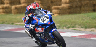 Alex Dumas (23) in action at CTMP. Photo by Anik Sanfacon, courtesy of Alex Dumas.