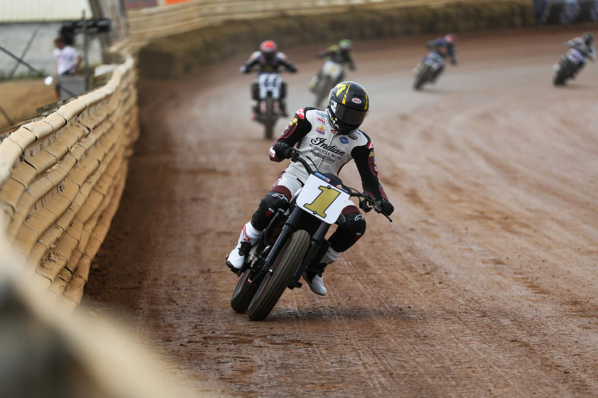 Briar Bauman (1) comes into the New York Short Track doubleheader holding a 25-point lead in AFT SuperTwins. Photo courtesy AFT.