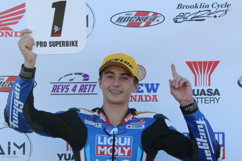 2021 Canadian Superbike Champion Alex Dumas. Photo by Rob O'Brien, courtesy CSBK.