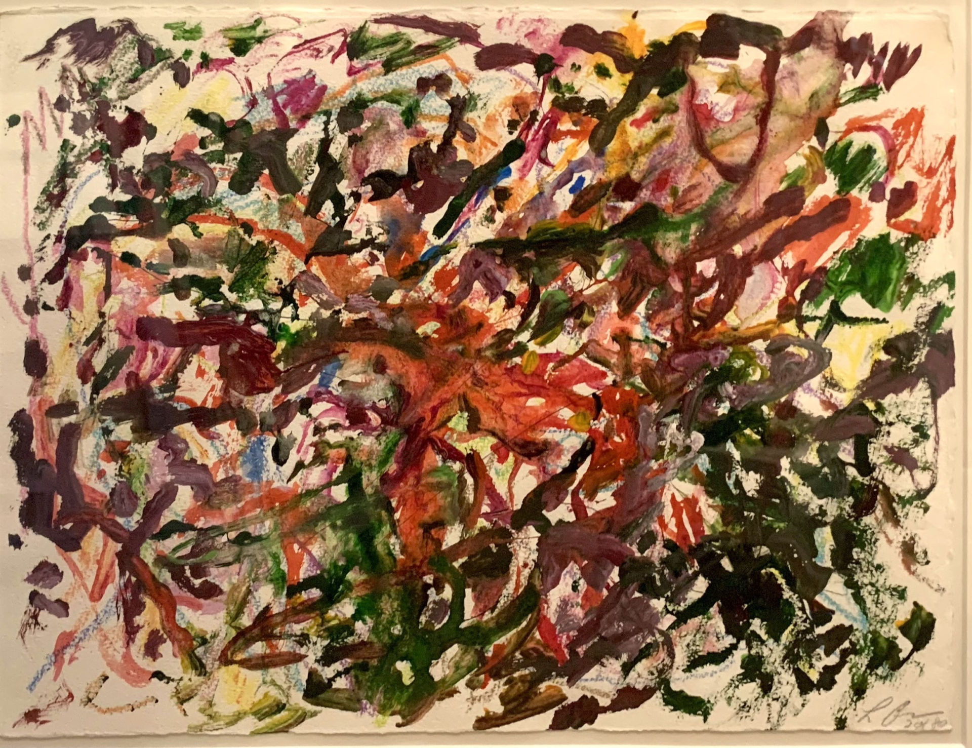 Larry Poons, an AHRMA racer and world-renowned artist, is donating this piece of his original artwork to AHRMA, which is auctioning the work off during the Barber Vintage Festival. Photo courtesy Larry Poons and AHRMA.