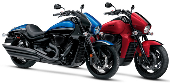 Two 2022-model Suzuki Boulevard M109R cruisers. Photo courtesy Suzuki Motor USA, LLC.