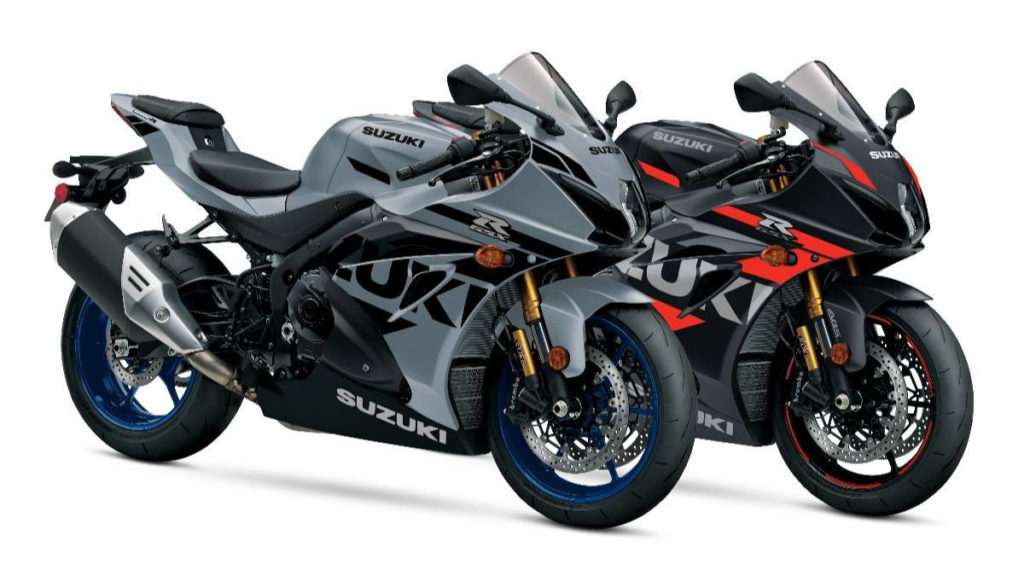 Two 2022-model GSX-R1000R sportbikes. Photo courtesy Suzuki Motor USA, LLC.