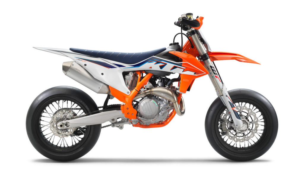 The right side of a 2022-model KTM 450 SMR. Photo courtesy KTM North America.